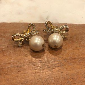 kate spade skinny mini faux-pearl drop earrings
